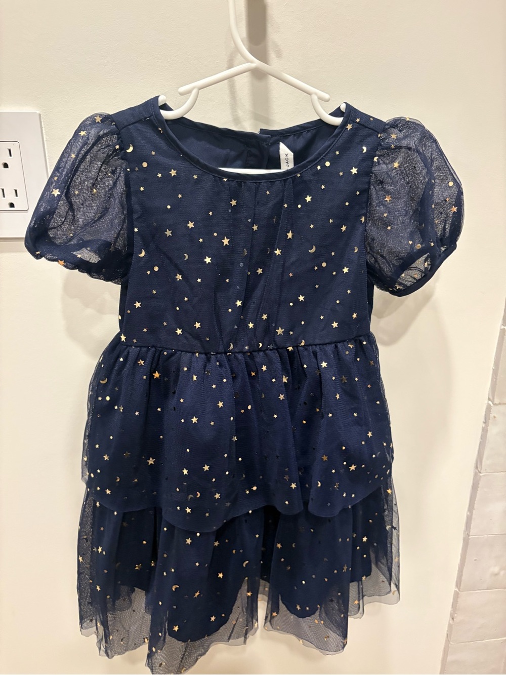 Janie and Jack Navy Dress with Gold Star Accents